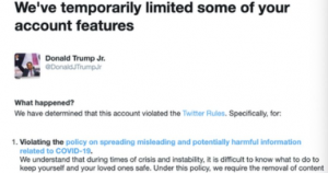Donald Trump Jr Suspended On Twitter