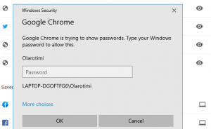 saved passwords on chrome windows PC