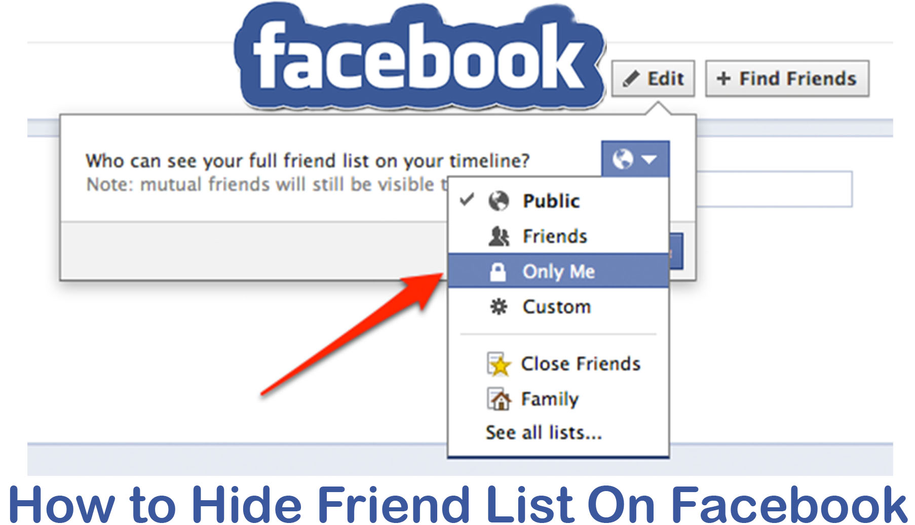 How to Hide Friend List On Facebook - My Friends List On Facebook Location