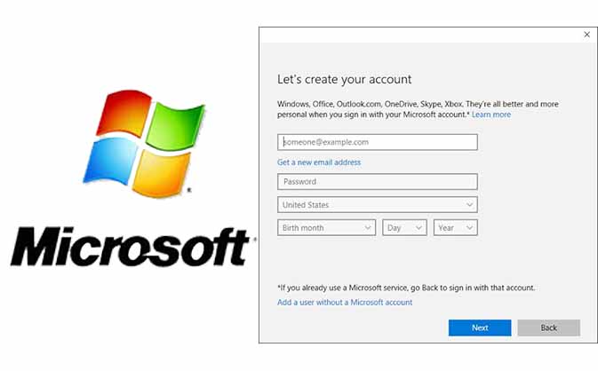 how do i change my microsoft account to a new account